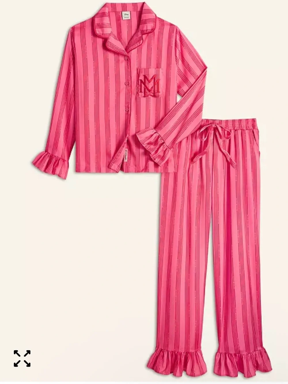Disney Macy’s Day Parade Women's Minnie Mouse Satin Pajamas Sleep Set - Picture 3 of 4